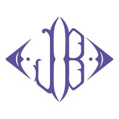 the letters b and f are made up of two different shapes, one is purple