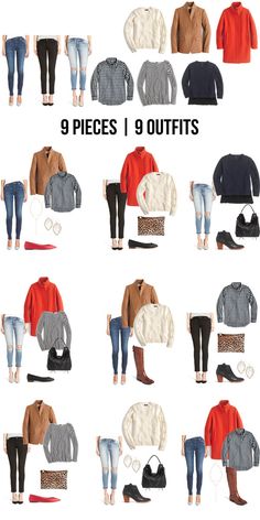 jillgg's good life (for less) | a west michigan style blog: 9 pieces | 9 outfits - winter 2016! Time Capsule Wardrobe Black Women, Blue Jean Outfits Winter, Capsule Wardrobe Outfits 2023, 9 Pieces 9 Outfits, Outfit Generator, Fashion Capsule Wardrobe, Capsule Outfits