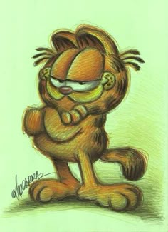 a drawing of garfield the cat