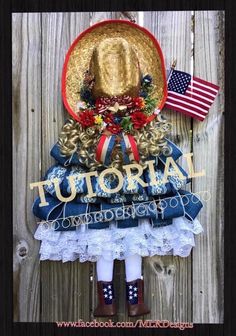 PDF TUTORIAL Country Girl Wreath Country Girl Farmhouse | Etsy Couronne Diy, Deco Mesh Wreaths Tutorials, Holiday Wreaths Diy, Mesh Wreath Tutorial, Deco Wreaths, Wreath Tutorial, Patriotic Wreath, Tree Crafts, Front Door Wreath