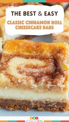 the best and easy classic cinnamon roll cheesecake bars