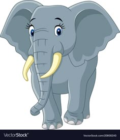 an elephant with big ears and blue eyes