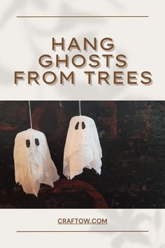 Hang Ghosts From Trees Easy Step, Geometric Shapes, Christmas Stockings, Stockings, Trees, Festival