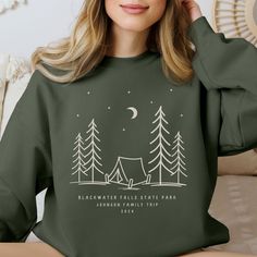 Ideal for any Outdoor Family Adventure, our Adult and Youth sized sweatshirts are a heavy-mid weight blend of pure comfort. Made from polyester and cotton, the designs come out looking fresh every time.  .: Fabric blend is 50% cotton and 50% polyester (8.0 oz/yd² (271.25 g/m  while the heather sport colors are 60% polyester and 40% cotton, making these sweatshirts the perfect choice for those cooler months. .: Adult and Youth sizes are double-needle stitched at the shoulder, armhole, neck, waistband, and cuff seams adding top-tier durability.  .:These sweatshirts are also free of side seams and have a pearlized tear-away label to prevent any added irritation.   .: Made using 100% ethically grown US cotton. Gildan is also a proud member of the US Cotton Trust Protocol ensuring ethical and s Long Sleeve T-shirt For Fall Adventure, Winter Long Sleeve T-shirt For Outdoor Activities, Winter Outdoor Long Sleeve T-shirt, Relaxed Fit T-shirt For Fall Outdoor Activities, Fall Cotton Sweater For Outdoor Activities, Cotton Sweater For Fall Outdoor Activities, Winter Outdoor T-shirt With Relaxed Fit, Long Sleeve Cotton Sweatshirt For Outdoor Activities, Relaxed Fit Sweatshirt For Outdoor Fall Activities