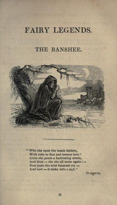 an old book with the title fairy legend's, the banshee written on it