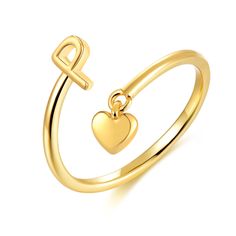 PRICES MAY VARY. Gold Initial Ring: Simple and meaningful design, 26 letters with a dainty heart pendant. If you have been looking for jewelry that can reflect your eternal elegance and add a modern atmosphere to a special day, then these first-letter rings are the answer Adjustable Ring Size: Open design and free size. Gold stackable initial rings have adjustable sizes, and they easily and comfortably fit all finger sizes. Each non-tarnish gold ring is enough to be worn alone as a statement rin Letter Rings, Initial Rings, Gold Initial Ring, Rings Dainty, Meaningful Design, Knuckle Ring, Letter Ring, Ring Simple, Knuckle Rings