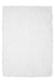 a white shaggy rug on a white background