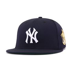 Celebrate the Yankees and their 1951 World Series win with this commemorative fitted from Hat Heaven. Built with Cooperstown throwback specs in mind, this fitted features left-sided side patch and Kelly Green UV. Absence of rear MLB batterman also gives it a historically accurate feel. This side patch is definitely one of the more unique logos out there in the Yankees’ rich history of championship logos, as the color balance is absolutely on point with the Navy background. Hat Material: 100% Woo Yankee Fitted, Yankees Logo, Logo Wear, Navy Logo, New Era Hats, Monochrome Color, Apple New, Green Bottom, Red Fits