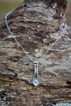 Hammered Flare Pendant in Sterling Silver Wire Wrapping Tutorial, Hammered Jewelry, The High, Cable Chain, Metal Jewelry, Sterling Silver Pendants, Metal Working, Arrow Necklace, Silver Necklace