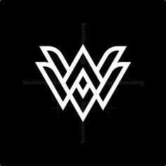 the w logo in black and white on a dark background, it is designed to look like