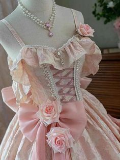 LIZAKOSHT - Japan Pink Lolita Wedding Floor-Length Dress Gorgeous Adult Formal Dress Heavy Industry New Frilly Pink Dress, Kawaii Prom Dress, Pink Dress Design, Wedding Dresses Aesthetic, Pink Victorian Dress, Pink Off The Shoulder Dress, Wedding Floor, Inspo Drawing, Romantic Clothes