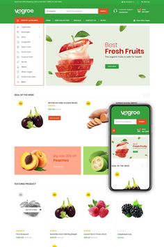 Vegroe - Grocery Shop OpenCart Template Wallpaper Images Hd, Health Shop, Ecommerce Store, Organic Fruit, Wallpaper Images, Ux Web Design