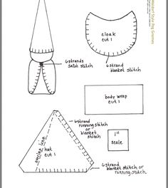 the diagram shows how to make an origami doll with different shapes and sizes