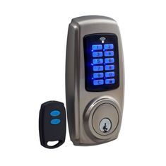 an electronic door lock with a keypad