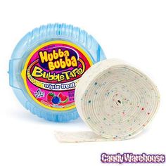 the bubble tape is blue and has sprinkles on it's side