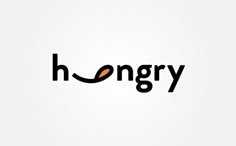 the word honey is written in black and orange on a white background with an orange leaf