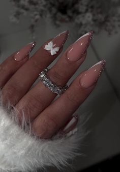 Alm9nd Nails, Sweet 16 Nail Ideas Art Designs, Birthday Nail Inspo 2024 Almond, Birthday Nails Almond November, Nail With White Designs, Nails Inspo 2024 Almond, Cute Short Almond Nails French Tip, Boyfriend Inspired Nails, Almond Nails 2024 Trends