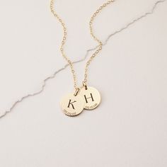 A Special Person & Date means so much more, and with our Initial & Date Charm Necklace, you can take up to Five with you wherever you go.  TO PERSONALIZE: * Select the Number of Charms, Metal, & Engraving Shade from the Menu * In the Personalization Box, please list each Initial and Date for that initial, Example: Disc 1: K, 05.02.89 Disc 2: H, 02.15.09 Every piece is handcrafted with love in Charleston, SC, using 90% recycled and 100% ethically sourced raw materials from the USA-- a simple way Date Necklace, Rose Gold Gifts, Metal Engraving, Gold Gift, Custom Initials, Mom Necklace, Personalized Initials, New Mom, Printed Bags