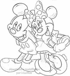 mickey and minnie mouse coloring pages for kids to print on the computer or use as wallpaper