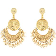 Touchstone Indian Bollywood Finely Hammered And Embossed Traditional Faux Pearls Charming Look Dangling Chand Baali Half Moon Motif Designer Jewelry Earrings In Antique Gold Tone For Women. Extra Long Earrings. Length 2.25 Inches Specifications : Earring Weight (Single) 11 Gms. Earring Length 2.25 Inches. Earring Width 1.40 Inches. This Is In A Special Dark Gold Plating To Recreate The Look Of Antique Jewelry. Brand : Touchstone Is The Premium Fashion Jewelry Brand Of India Since 20 Years. They Extra Long Earrings, Crescent Earrings, Heritage Jewellery, Gold Statement Earrings, Dark Gold, Jewelry Brand, Half Moon, Long Earrings, Designer Jewelry