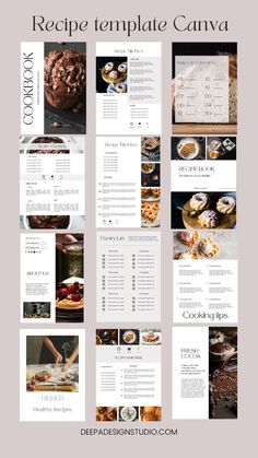 the recipe template canvas is ready to be used as a printable for any type of food