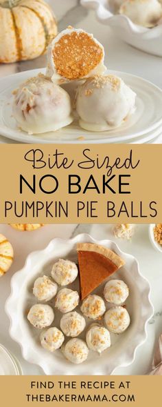 no bake pumpkin pie balls recipe with text overlay