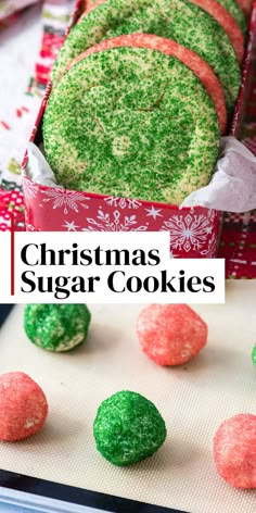 christmas sugar cookies pin with overlay text Classic Sugar Cookie Recipe, Drop Sugar Cookie Recipe, Best Christmas Cookie Recipes, Christmas Sugar Cookie Recipe, Drop Sugar Cookies, Christmas Cookie Recipes Holiday, Christmas Baking Cookies