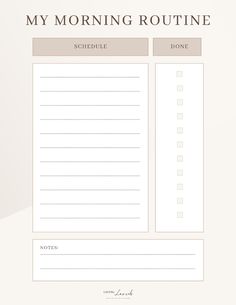 This morning routine checklist template is for all the busy girlies! List your morning routine ideas out and plan away. This morning routine checklist has been a HUGE help for me!