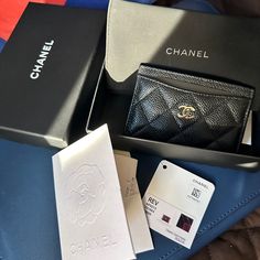 Chanel Classic Caviar Leather Card Holder Used Only Once. Purchased At Soho Boutique In Nyc. Chanel Card Holder, Classic Card, Leather Card Holder, Chanel Bags, Card Holder Leather, Chanel Bag, Soho, Chanel Classic, Card Holder