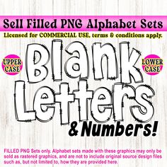 a sign that says blank letters and numbers with the words sell field png alphabet sets