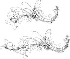 two black and white floral designs on a white background royalty illustration stock photo 53978