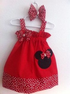 Vestido minnie Minnie Dress, Mouse Dress, Minnie Mouse Dress, Baby Sewing, Fashion Kids