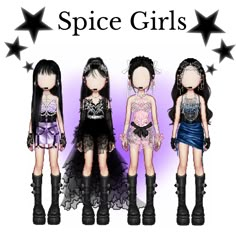 SPICE GIRLS - Showcase by dashulyatop - Everskies Spice Outfit, Blackpink Everskies, Everskies 5 Member Outfits, Everskies Group Outfits, Kpop Everskies, Spice Girls Outfits, 5 Member Girl Group Outfits Y2k, Korean Fashion Kpop Inspired Outfits