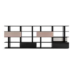 JANGEORGe Interiors & Furniture Moroso Frame-Shift Bookcase Modular Bookshelves, Freestanding Room Divider, Slide Door, Wall Cupboard, Large Bookcase, Home Office Layout, Bookcase Design, Office Layout, Horizontal Lines