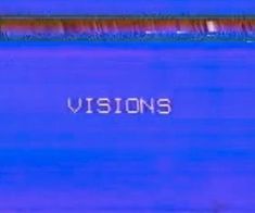 the word vision is written in white on a blue background