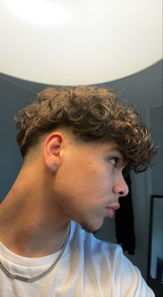 Medium Taper Fade Curly Hair, Low Fade Wavy Hair, Men Perm Hairstyles Long Curly, Loose Curls Men, Mid Taper Curly Hair, Curly Undercut Mens, Mid Fade Curly Hair, Curly Fringe Men, Haïr Cut Curly Hair