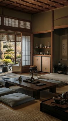 a living room filled with furniture and lots of windows