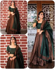 Dress Designs For Wedding Party, Kanjivaram Skirt And Blouse, South Indian Wedding Lehenga, Saree Stitched Lehenga, Kanjivaram Lehenga Choli, Kanjivaram Choli Designs, Kanjivaram Half Sarees, South Indian Dress Outfits, Silk Saree Lehenga Designs