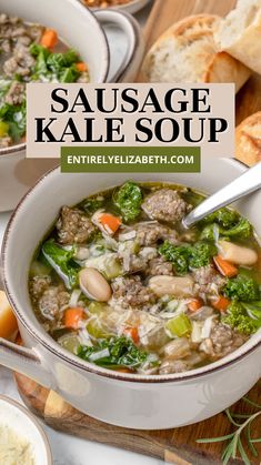 Meet your new favorite winter warmer: a rustic Sausage Kale Soup that's both satisfying and nutritious. The secret lies in letting some beans break down naturally to create an irresistibly thick and creamy broth. Savory Soup Recipes, Comfort Soups, Fall Crockpot, Soup Making, One Pot Wonder, Sausage And Kale Soup, Sausage And Kale