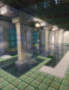 Indoor Minecraft pool Glass Floor Minecraft, Underwater Minecraft Base, Aquarium Minecraft Ideas, House On Water Minecraft, Minecraft Snowy Village, Insane Minecraft Builds, Minecraft Water Elevator, Minecraft Canopy Bed, Minecraft Palace Blueprints