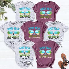 Personalized Most Likely To Family Vacation Shirts, Matching Family Vacay Tee, Funny Summer Holiday Group Tees, Vacay Mode Shirt, Summer Tee. HI! Welcome to my store, I'm delighted to see you here. My store's main goal is to provide you with premium everyday apparel with the best graphic t-shirts. I see you as a friend, not just a customer. I'm sure you'll love my designs. You can order the same design 4XL and 5XL large sizes from the link, please specify the details in the order note.   https:/ Family Vacation Shirts Matching, Group Vacation Shirts, Florida Family Vacation, Funny Holiday Shirts, Funny Summer, Family Vacay, Summer Humor, Vacay Mode, Family Vacation Shirts