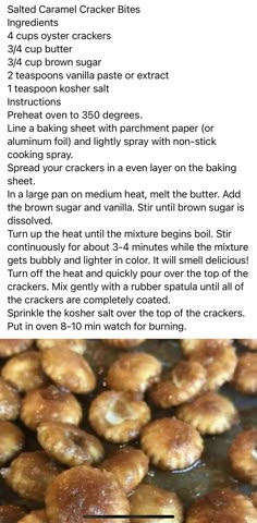 the recipe for baked caramel crackers is shown