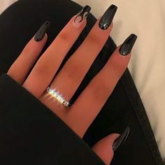 Fake Nails Designs, Black Acrylic Nails, Valentine Nails, Classy Acrylic Nails, Coffin Shape Nails, Acrylic Nails Coffin Short, Short Acrylic Nails Designs, Acrylic Nails Coffin