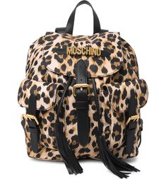 Moschino Tassel Leopard Print Backpack | Nordstromrack Moschino Backpack, Moschino Bear, Love Moschino Logo, Moschino Teddy Bear, Moschino Bag, Unique Backpacks, Stylish Backpack, Stylish Backpacks, Large Backpack