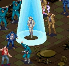 the video game's main characters are dressed in blue