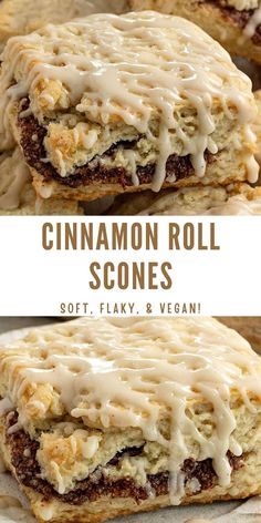 cinnamon roll scones with icing on top