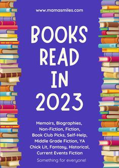 a purple book cover with the words books read in 2013 on it and lots of books stacked