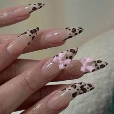 [IMPORTANT - PLEASE READ BEFORE PURCHASING] Be sure to check out my store where you can find handmade luxury fake nails! https://nailartzy.etsy.com (If you want to buy more than one product, we will give you a special 50% discount on the second product!) You can use these extremely luxurious nails prepared by professional nail designers on all special occasions, parties and invitations! And by gifting these luxurious nails to your lover, wife, mother, sister, you can make them feel extremely hap Cheetah Print French Tip Nails Almond, Cheetah Nail Art, Pink Ribbon Nails, Leopard Nail Designs, Bow Nail Designs, 20th Bday, Cheetah Nail Designs, Cheetah Print Nails, Sunflower Nails