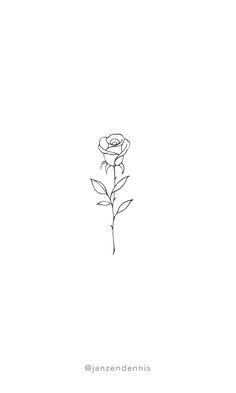 a black and white drawing of a single rose