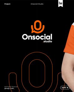 an orange and white t - shirt with the words onsocial studio next to it